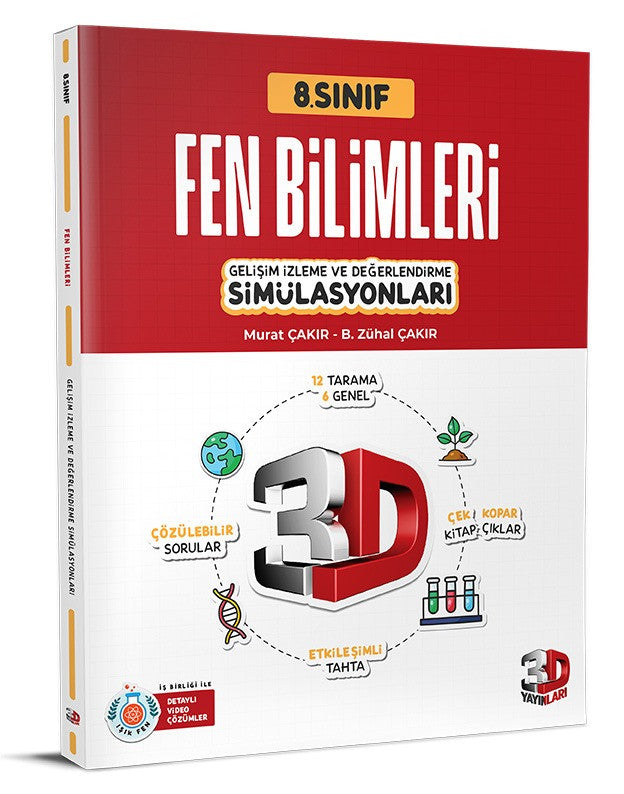 3D 2026 8. Sınıf Lgs Fen Bilimleri Simülasyon Branş Deneme kitap kapağı