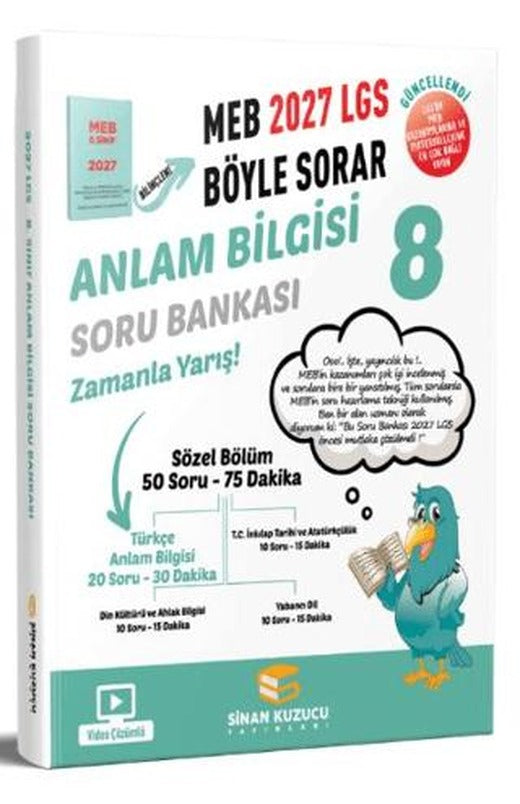 2027 8. Sınıf LGS Anlam Bilgisi Soru Bankası | Sinan Kuzucu Yayınları (Ciltsiz)