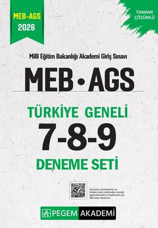 2026 MEB AGS Tamamı Çözümlü Türkiye Geneli 7-8-9 (3'lü Deneme Seti) | Pegem Akademi Yayıncılık (Ciltsiz)