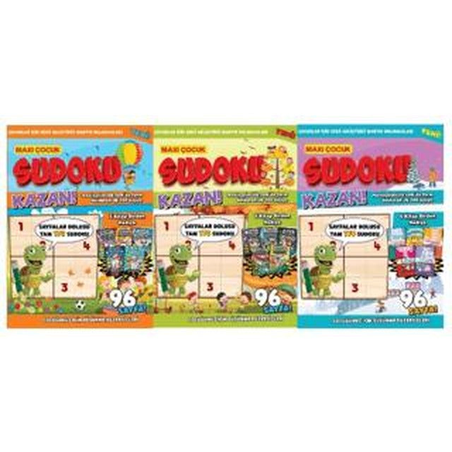 Maxi Çocuk Sudoku 3'lü Set | Maxi Yayıncılık (Ciltsiz)