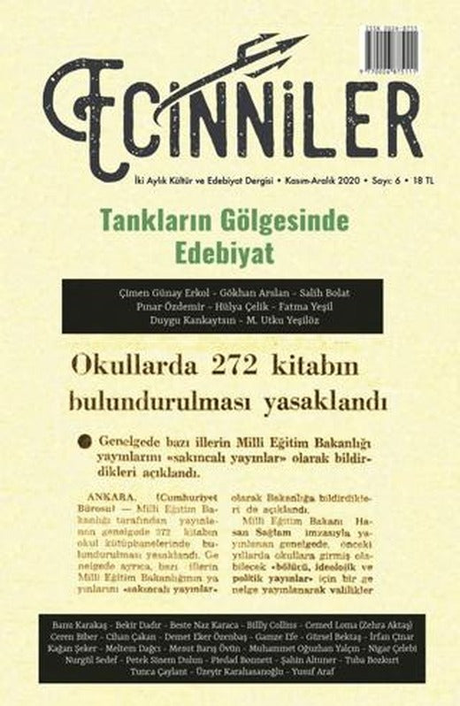 Ecinniler: İki Aylık Kültür ve Edebiyat Dergisi Sayı: 6 Tankların Gölgesinde Edebiyat Kasım - Aralık 2020 | Sardes Yayınları (Ciltsiz)