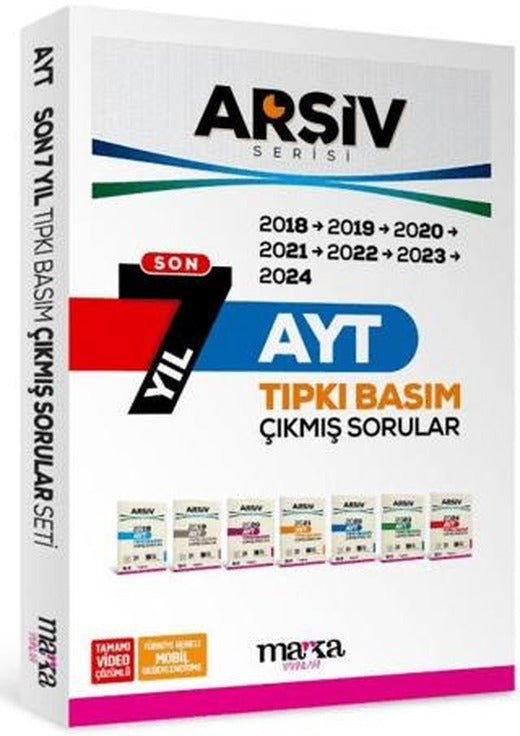 Son 7 Yıl AYT Arşiv Serisi Çıkmış Sorular Tamamı Video Çözümlü | Marka Yayınları (Ciltsiz)