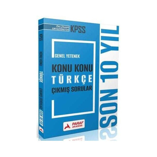 KPSS Ön Lisans Ortaöğretim Genel Yetenek Türkçe Konu Konu Çıkmış Sorular Son 10 Yıl