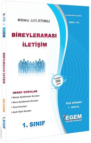 1. Sınıf 1. Yarıyıl Bireyler Arası İletişim Konu Anlatımlı Soru Bankası - Kod 173