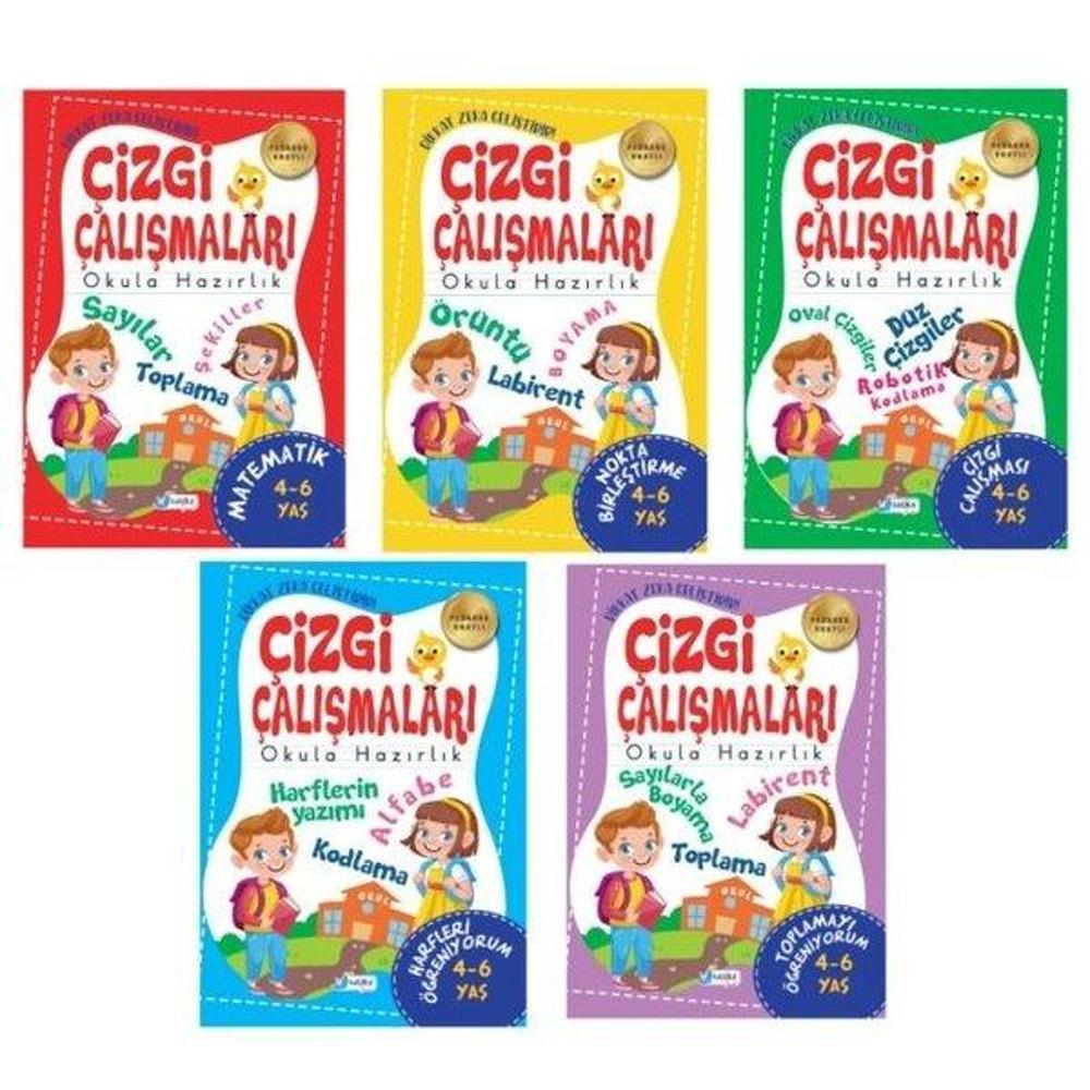 4-5 Yaş Çizgi Çalışmaları Seti - 5 Kitap Takım | Harika Çocuk