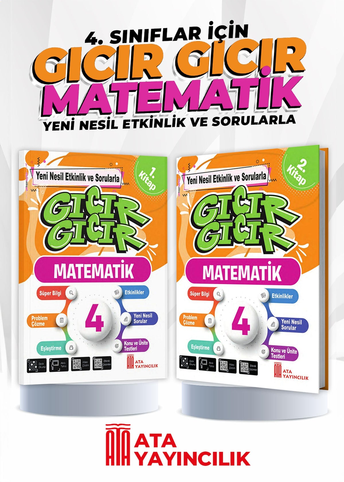 4. Sınıf Gıcır Gıcır Matematik 1 ve 2. Kitap (2'li kitap) kitap kapağı