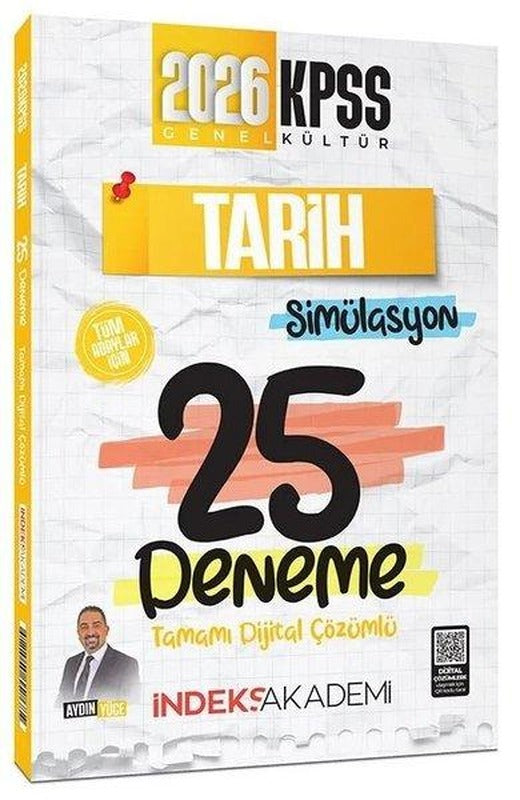 2026 KPSS Tarih Simülasyon 25 Deneme Çözümlü | İndeks Akademi (İnce Kapak)