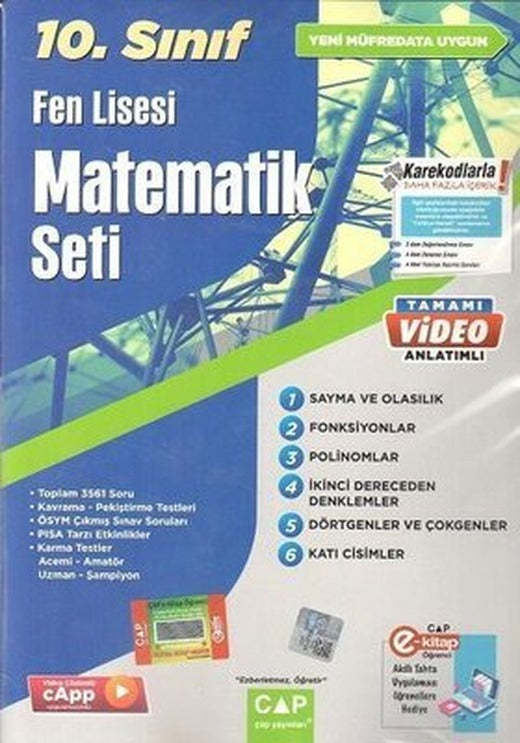 2023 10.Sınıf Matematik Fen Lisesi Seti | Çap Yayınları (İnce Kapak)