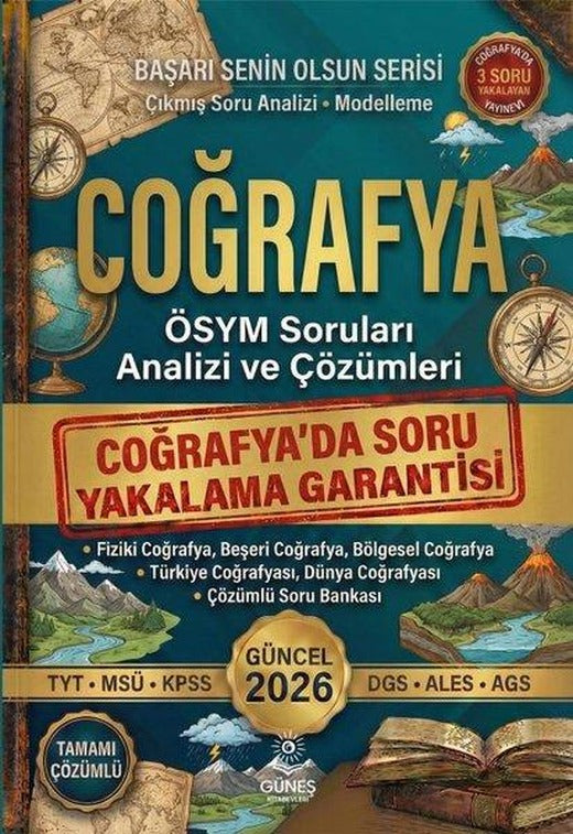 Coğrafya ÖSYM Soruları Analizi ve Çözümleri 2026 Güncel | Güneş Kitabevleri (İnce Kapak)