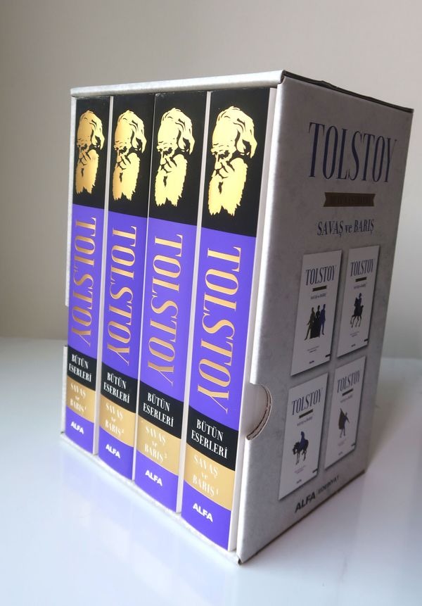Tolstoy Bütün Eserleri Savaş ve Barış Seti-4 Kitap Takım-Özel Kutulu | Alfa Yayıncılık