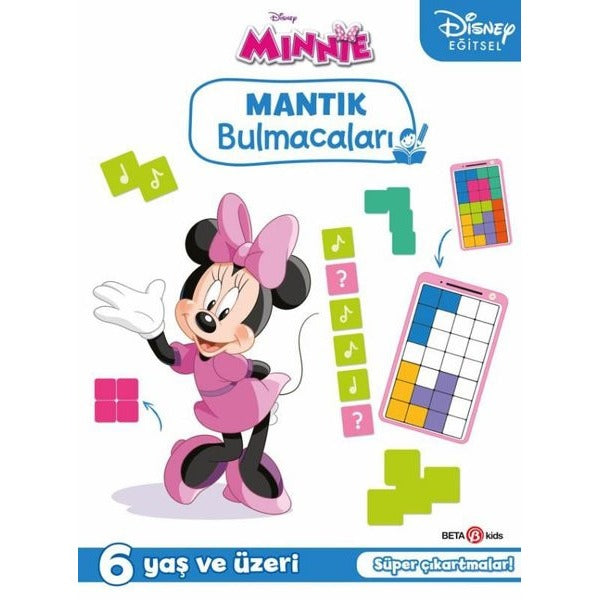 Disney Eğitsel Minnie Çıkartmalı Mantık Bulmacaları 6+Yaş | Beta Kids (İnce Kapak)