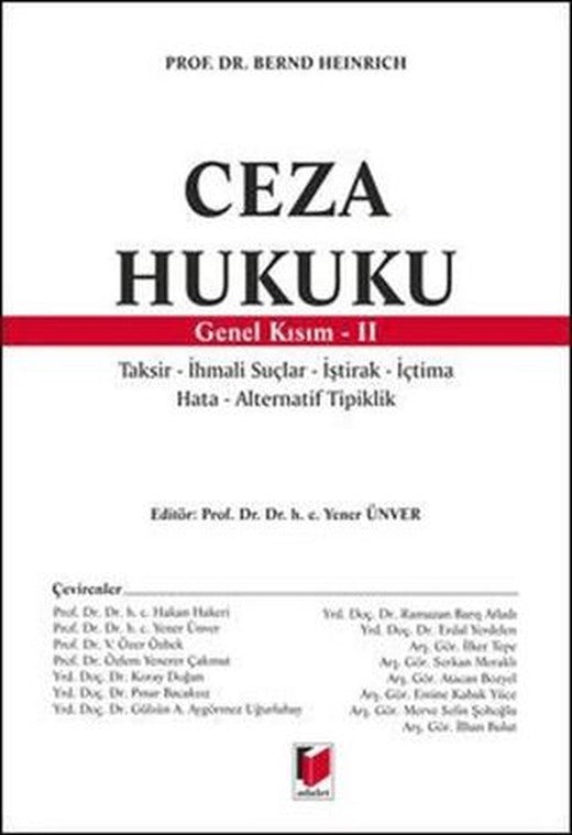 Ceza Hukuku - Genel Kısım 2 | Adalet Yayınevi (Ciltsiz)