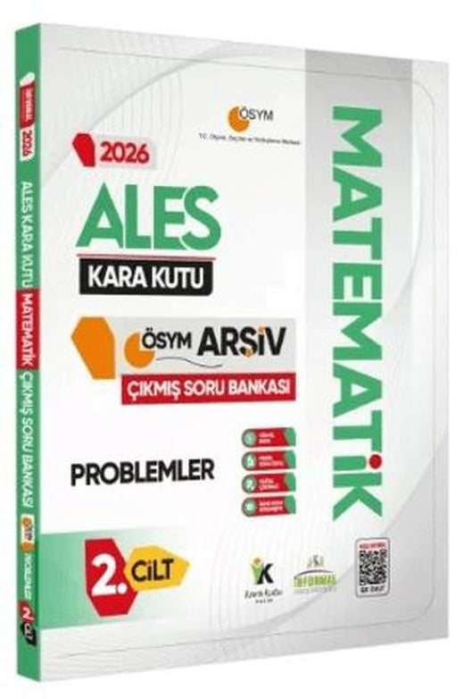 2026 ALES MATEMATİK Kara Kutu 2.Cilt PROBLEMLER ÖSYM Çıkmış Soru Bankası Dijital Çözümlü | Karakutu Yayın (Ciltsiz)