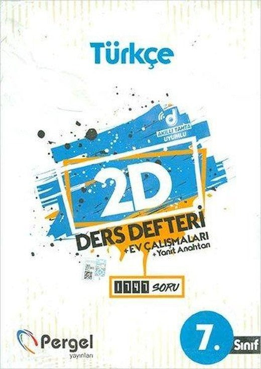 7.Sınıf Türkçe 2D Ders Defteri | Pergel (İnce Kapak)