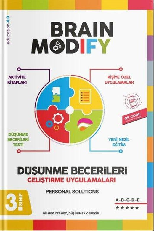 3. Sınıf Düşünme Becerileri Geliştirme Uygulamaları Kitabı 5 Kitapçık | Brain Modify (İnce Kapak)