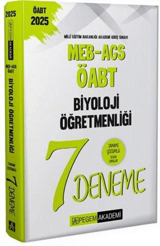2025 MEB-AGS-ÖABT Biyoloji Öğretmenliği Tamamı Çözümlü 7 Deneme | Pegem Akademi Yayıncılık (Ciltsiz)