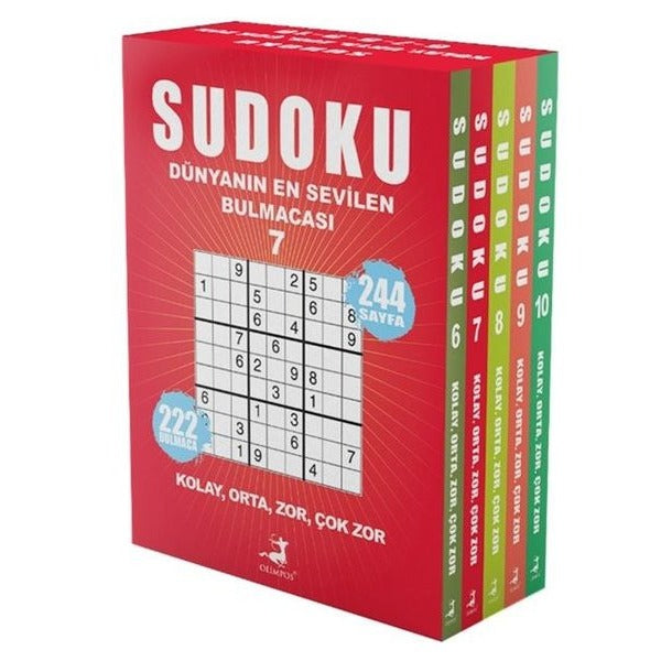 Sudoku - Dünyanın En Sevilen Bulmacası Seti - 5 Kitap Takım 6 - 7 - 8 - 9 - 10 | Olimpos Yayınları (İnce Kapak)