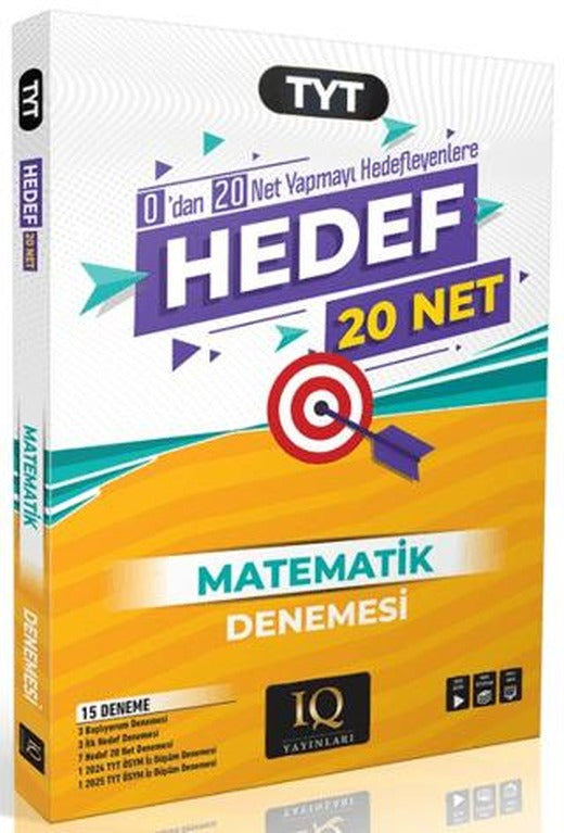 TYT Hedef 20 Net Matematik Denemesi | IQ Yayınları (Ciltsiz)
