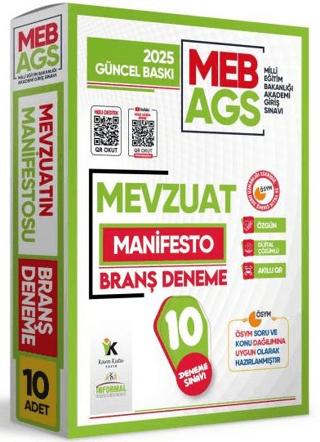 2025 MEB AGS Mevzuat Manifesto Branş Deneme Paketi 10lu Özgün Dijital Çözümlü | Karakutu Yayın (Ciltsiz) - Resim 1