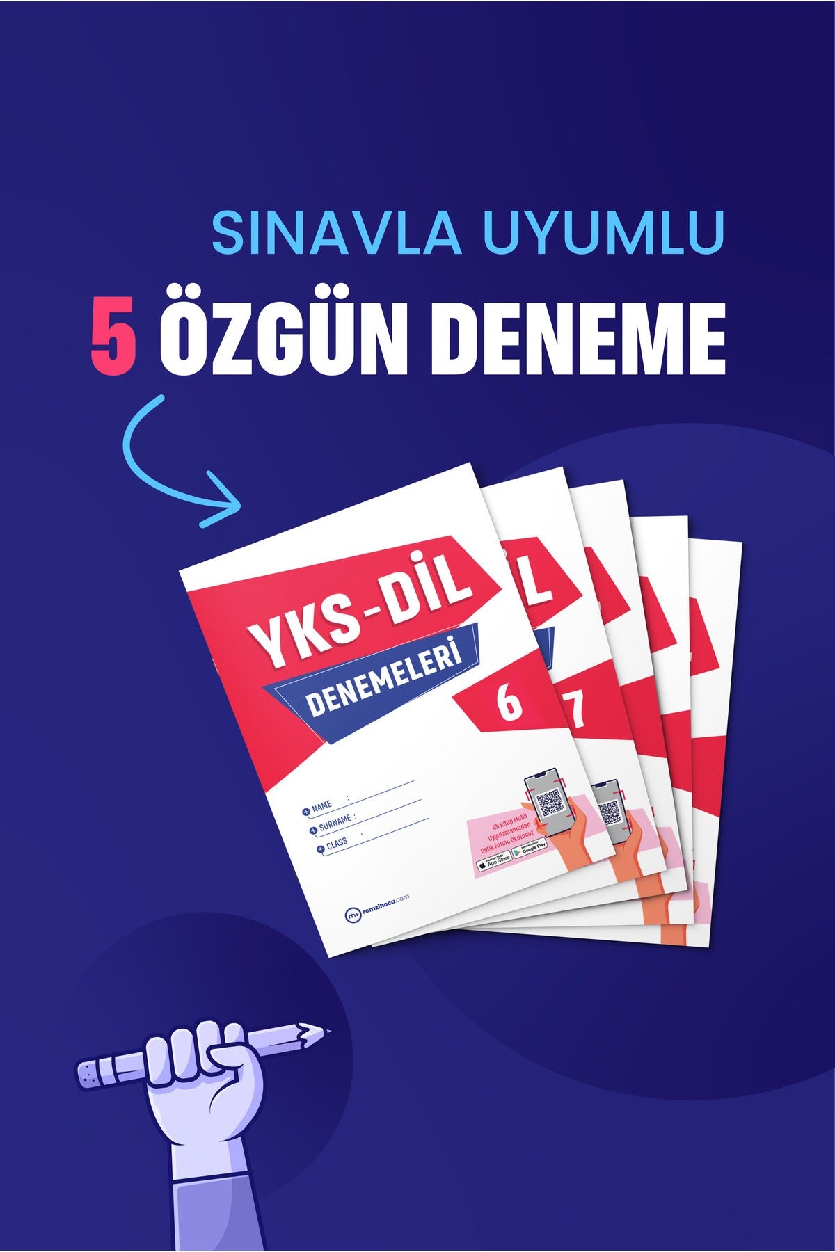YKS - Dil Denemeleri - Set 2 5 Deneme | Remzi Hoca Yayınları (İnce Kapak)