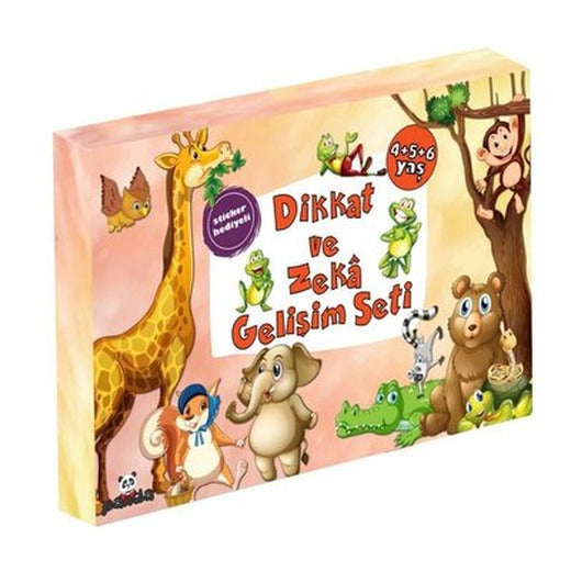 4-5-6 Yaş Dikkat ve Zeka Gelişim Seti - Sticker Hediyeli - 3 Kitap Takım | Panda (İnce Kapak)