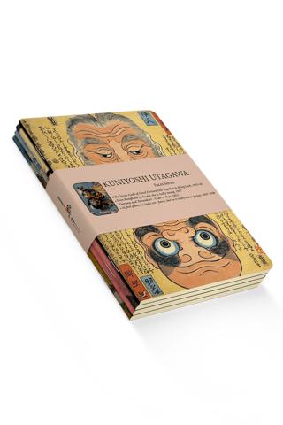 Kuniyoshi Utagawa Dörtlü Defter Seti 1 - Faces Series | Retronote - Resim 1