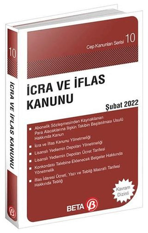 İcra ve İflas Kanunu Cep Serisi Şubat 2022 | Beta Yayınevi (Ciltsiz)