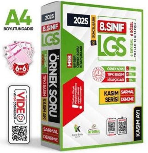 2025 8. Sınıf LGS Kasım Ayı MEB Örnek Soru Tıpkı Basım 6lı Sarmal Deneme Paketi Video/PDF Çözümlü