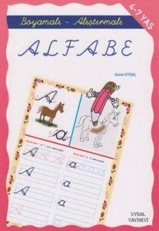 Boyamalı ve Alıştırmalı Türkçe Alfabe
