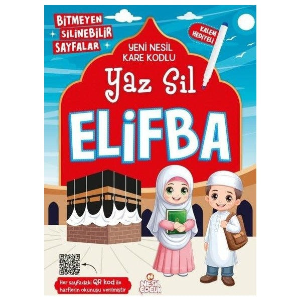 Yaz Sil Elifba - Kalem Hediyeli | Nesil Çocuk Yayınları (İnce Kapak)