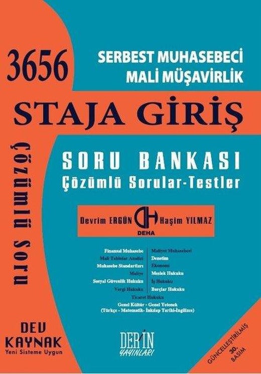 SMMM Staja Giriş Çözümlü Soru Bankası 3656 | Derin Yayınları (İnce Kapak)