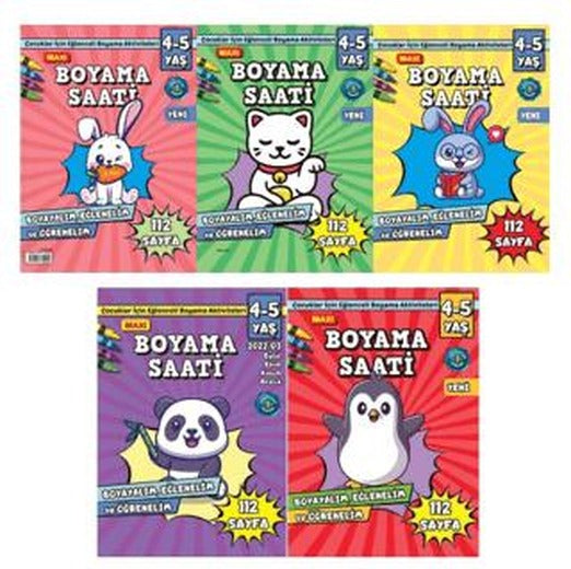 Maxi Boyama Saati 5'li Set | Maxi Yayıncılık (Ciltsiz)