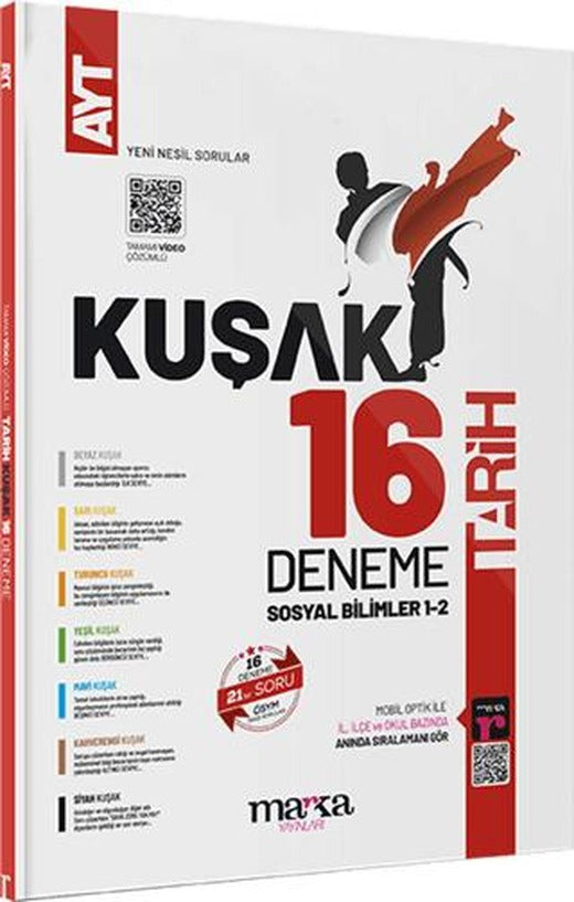 2024 AYT Tarih Kolaydan Zora 16 Kuşak Deneme Tamamı Video Çözümlü | Marka Yayınları (Ciltsiz)