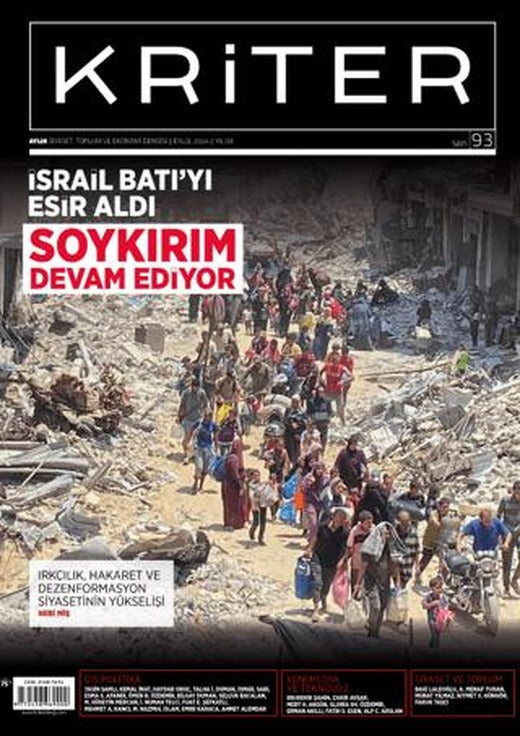 Kriter Aylık Siyaset Toplum ve Ekonomi Dergisi: Sayı 93 - Eylül 2024 | Kriter Aylık Siyaset Toplum ve Ekonomi Dergisi Yayınları (Ciltsiz)
