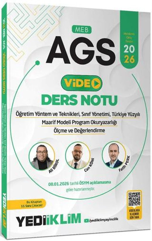 2026 MEB AGS ÖYT Sınıf Yönetimi TYMM Program Okuryazarlığı Ölçme ve Değerlendirme Video Anlatımlı Ders Notu | Yediiklim Yayınları (Ciltsiz)