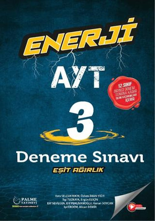 Enerji Ayt Eşit Ağırlık 3 Deneme Sınavı | Palme Yayınları (Ciltsiz)