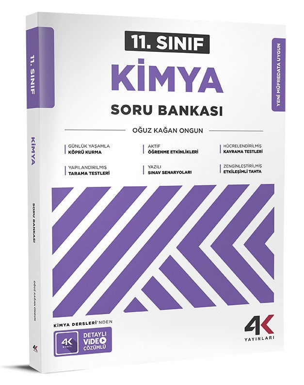 4K 2026 11. Sınıf Kimya Etkinlikli Soru Bankası kitap kapağı