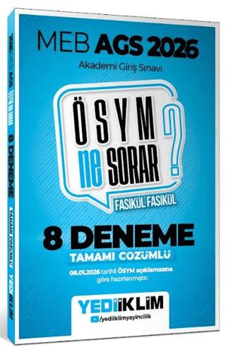 2026 MEB AGS ÖSYM Ne Sorar Tamamı Çözümlü 8 Fasikül Deneme Sınavı | Yediiklim Yayınları (Ciltsiz) - Resim 1