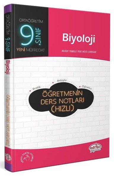 9.Sınıf Biyoloji Öğretmenin Ders Notları - Hızlı | Editör (İnce Kapak) - Resim 1