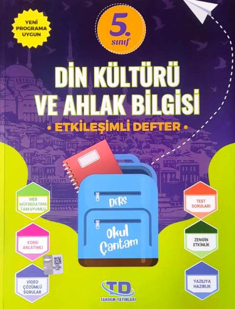 5. Sınıf Din Kültür ve Ahlak Bilgisi Etkileşimli Defter kitap kapağı
