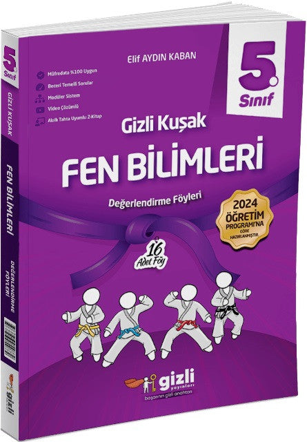 5. Sınıf Fen Bilimleri Gizli Kuşak Serisi Değerlendirme Föyleri 2025 - Elif Aydın Kaban kitap kapağı