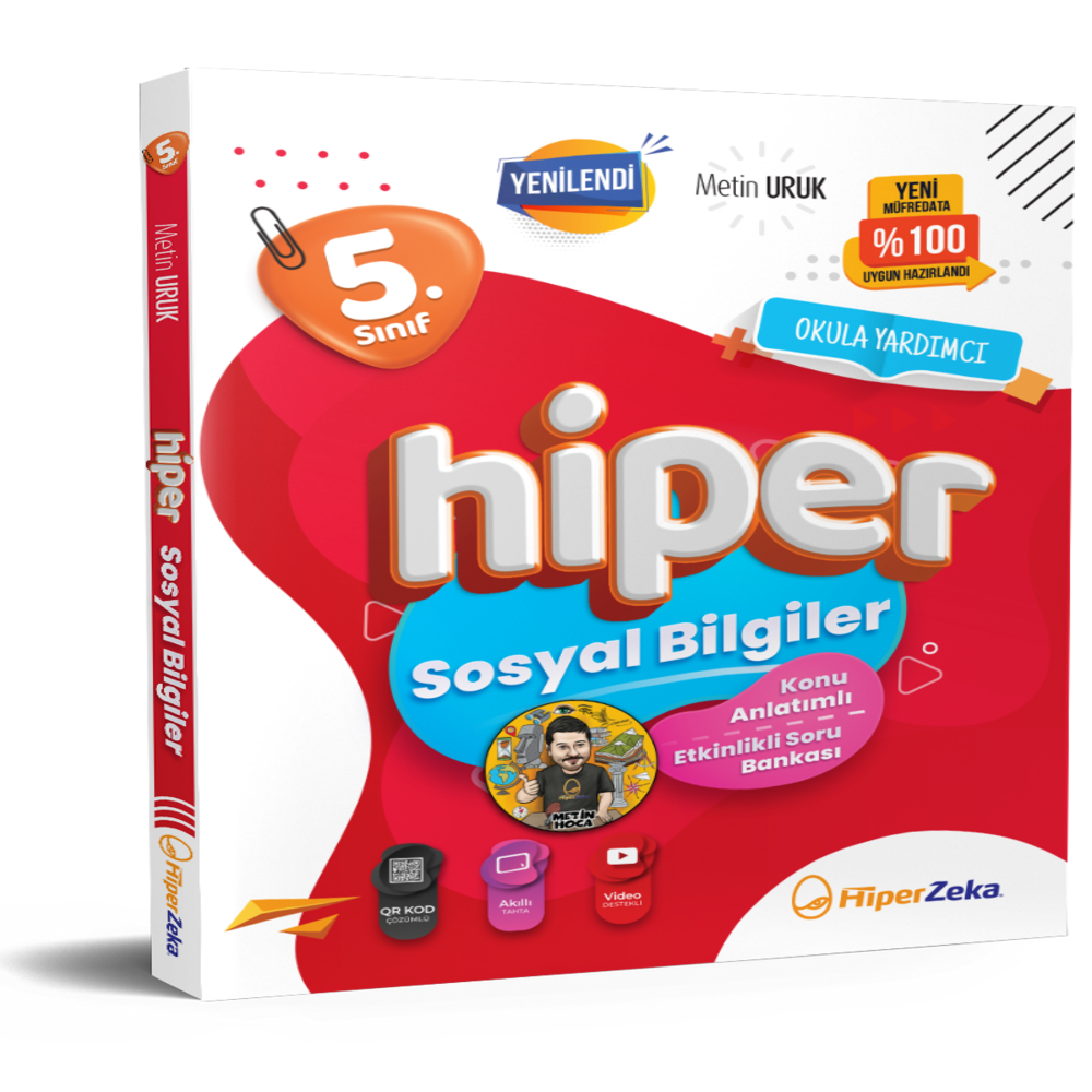 5. Sınıf Hiper Sosyal Bilgiler Konu Anlatımlı & Soru Bankası | Metin URUK kitap kapağı