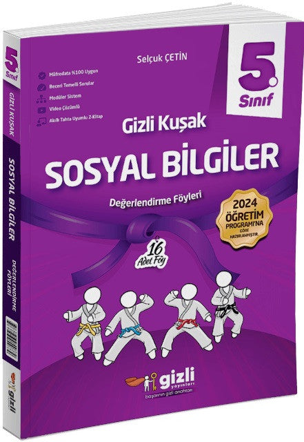 5. Sınıf Sosyal Bilgiler Gizli Kuşak Serisi Değerlendirme Föyleri 2025 - Selçuk Çetin kitap kapağı