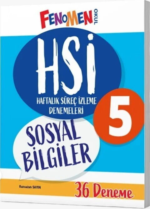 5. Sınıf Sosyal Bilgiler HSİ Haftalık Süreç İzleme Denemeleri Fenomen Okul Yayınları kitap kapağı