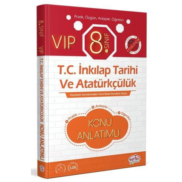 8.Sınıf VIP T.C. İnkılap Tarihi ve Atatürkçülük Konu Anlatımı | Editör (İnce Kapak)