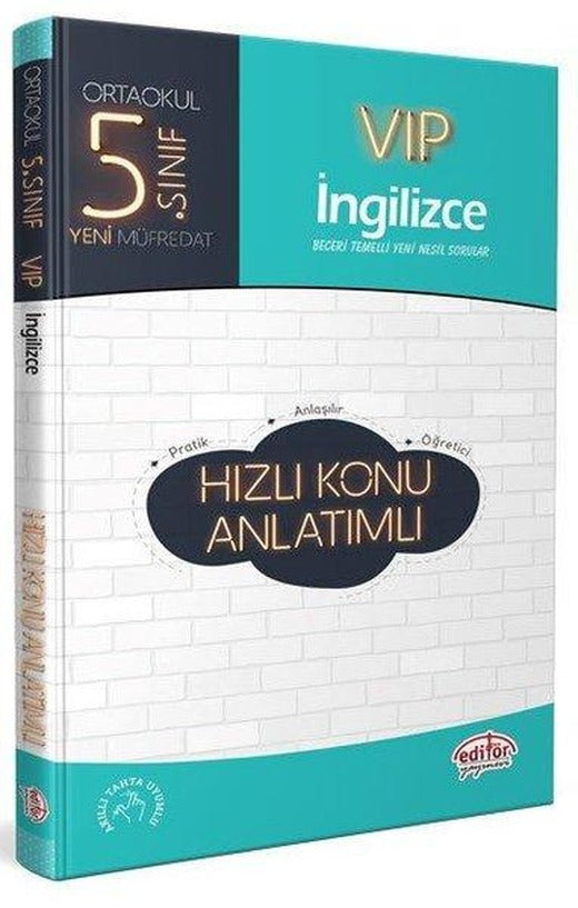 5.Sınıf VIP İngilizce Hızlı Konu Anlatımlı | Editör (İnce Kapak)