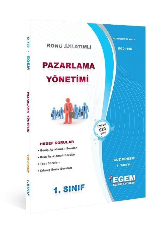 1. Sınıf 1. Yarıyıl Pazarlama Yönetimi Konu Anlatımlı Soru Bankası - Kod 165