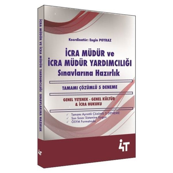 İcra Müdür ve İcra Müdür Yardımcılığı Sınavlarına Hazırlık Tamamı Çözümlü 5 Deneme