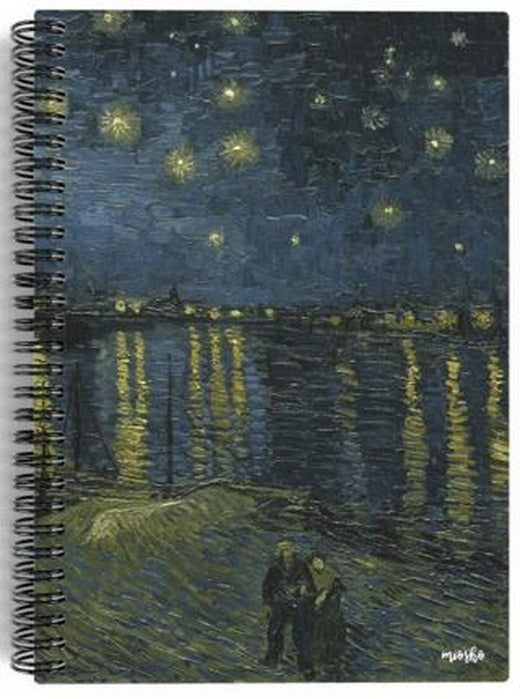 Vincent van Gogh - Starry Night Over the Rhone, 1888 / Spiralli Defter 04 - Çizgisiz - 100 Sayfa | Miosho