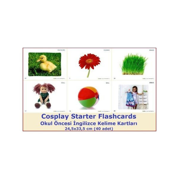 Cosplay Starter Flashcards - Okul Öncesi İngilizce Kelime Kartları (40 Adet)